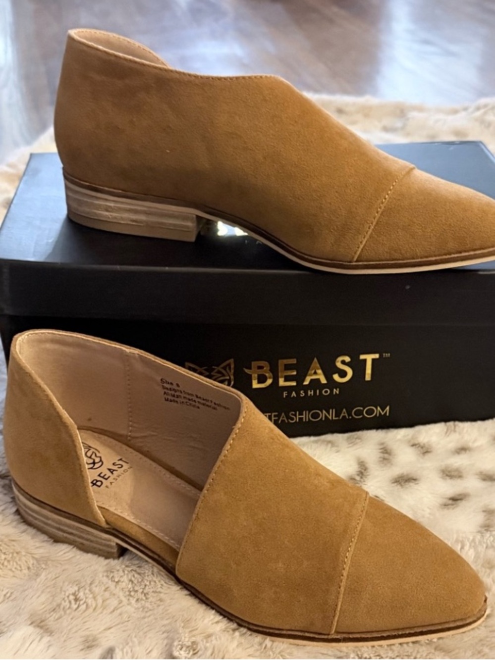 BEAST FASHION Tan  Faux Suede Slip-On Loafers ~ NEW